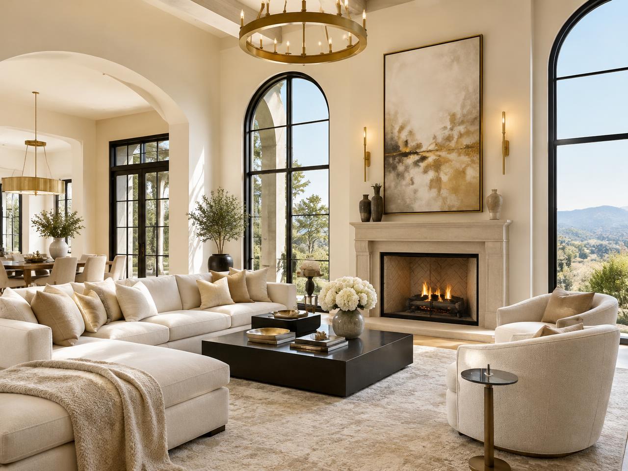 Light-filled luxury living room with refined architectural details